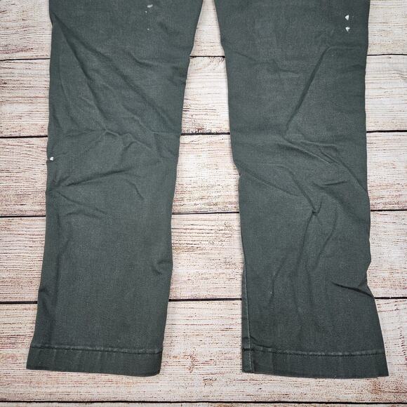 Dickies Skinny Straight Double Knee Work Pants Olive Green 34x30 Paint Stains - Picture 9 of 11